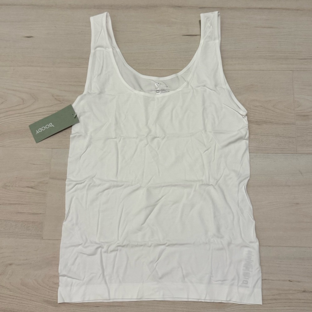 BOODY White Scoop Neck Modal Tank Top